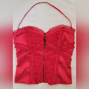 Beautiful and sexy Bebe, red, medium, front zippered tube top